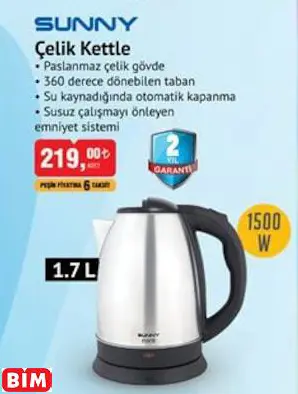 SUNNY ÇELİK KETTLE SUNNY ÇELİK KETTLE